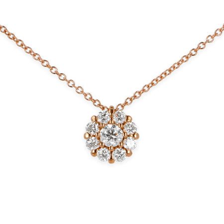 Namuri - collana con Pendente Oro Rosa 18K Con Diamante Centrale E Contorno Di Diamanti