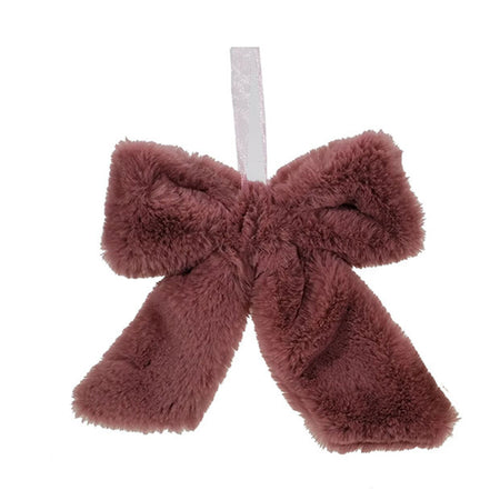 Fiocco effetto peluche imbottito decorazione natalizia per albero e ghirlanda