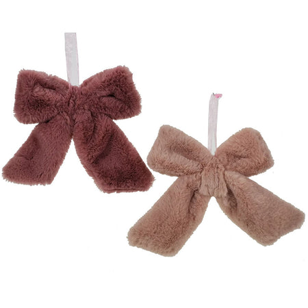 Fiocco effetto peluche imbottito decorazione natalizia per albero e ghirlanda