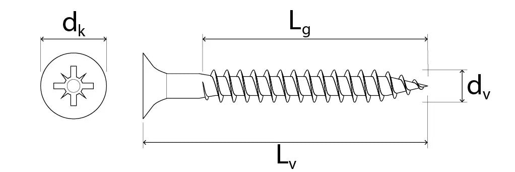 Vite premium autofilettante per cartongesso 3,5x25mm - 2000pz