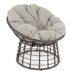 Poltrona a culla Molly in rattan con cuscino per giardino e veranda