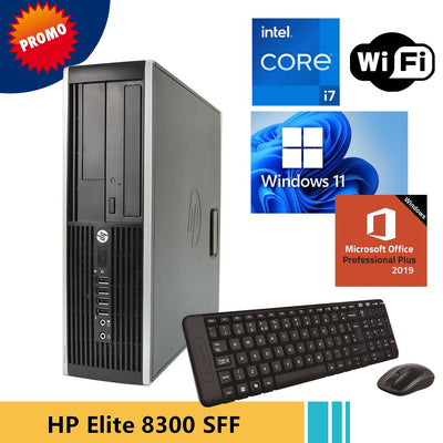 PC COMPUTER CORE I7 WINDOWS 11 PRO HP ELITE 8300 RAM 16GB SSD 240GB + HDD 500GB