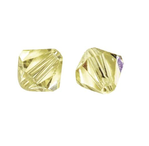 RAYHER - 25 PEZZI - PERLE DI CRISTALLO SWAROVSKI FORMA ROMBO Ø4MM - COLORE GIALLO CHIARO