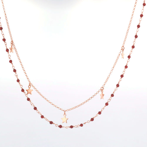 Versari - Collana doppia rosario 5 stelline