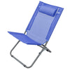 Sedia Alta steel in texilene spiaggina da mare pieghevole blu struttura in metallo