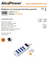 Alca Power multipresa bianca con 4 prese bipasso spina a 90° cavo da 1,5mt con interruttore