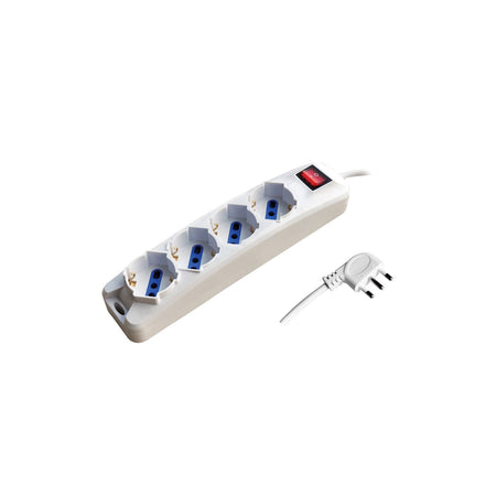 Alca Power multipresa bianca con 4 prese universale spina a 90° cavo da 1,5mt con interruttore