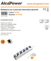 Alca Power multipresa bianca con 4 prese universale spina a 90° cavo da 1,5mt con interruttore