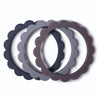 Brac. Massaggiagengive 3 In 1 Flower Steel-Dove Gray-Ston 7.5X7.5X0.5 Cm Mushie
