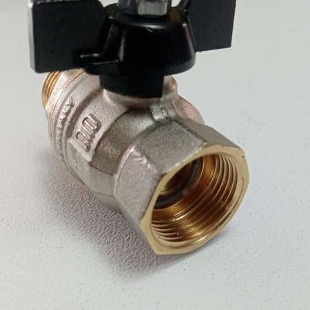 Enolgas valvola sfera saracinesca 1/2" MF leva corta nera