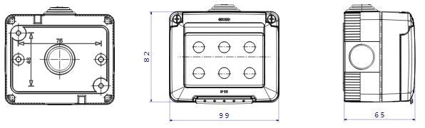 Gewiss IP55 contenitore 3P per apparecchi system protetto