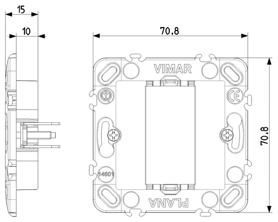 Vimar supporto 1 modulo con griffe per scatole ø 60 mm da incasso