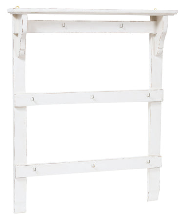 Biscottini Attaccarame Biscottini in legno massello di tiglio bianco anticato 85x14x103