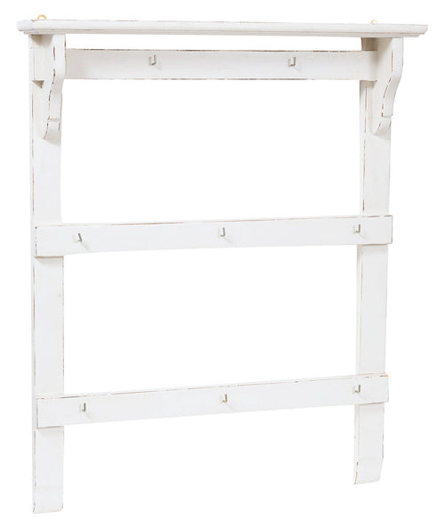 Biscottini Attaccarame Biscottini in legno massello di tiglio bianco anticato 85x14x103