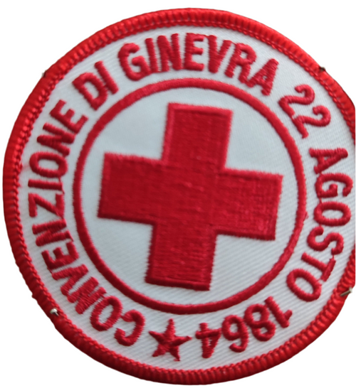 Toppa media Croce Rossa Italiana Convenzione di Ginevra