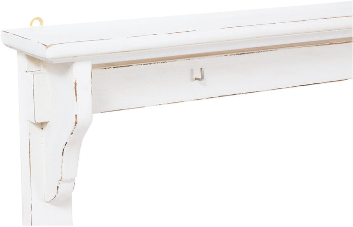 Biscottini Attaccarame Biscottini in legno massello di tiglio bianco anticato 85x14x103