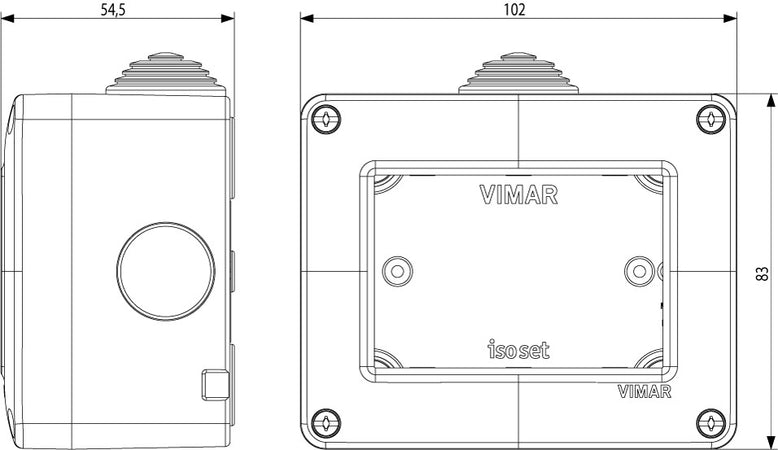 Vimar IP40 contenitore 3P protetto per serie civili Eikon Arkè e Plana