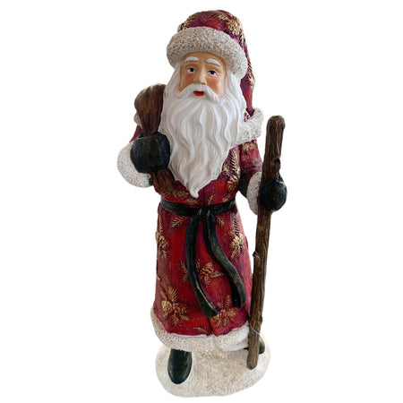 Babbo natale in poli-resina h 38 cm decorazione natalizia rosso statuina