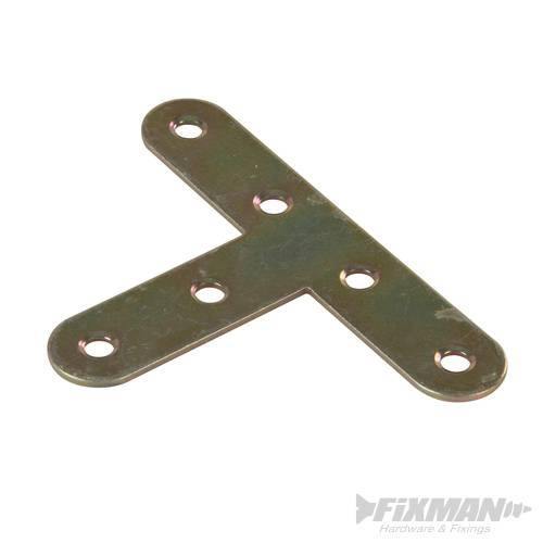 Piastra a T per il fissaggio in acciaio zincato 75 mm Fixman 10 pezzi Fixman