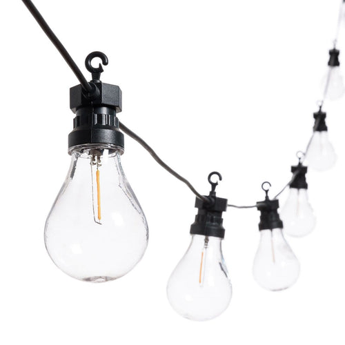 Catena prolungabile da 10 lampadine con filamenti bianco caldo per esterni 5,5 mt