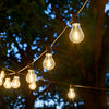 Catena prolungabile da 10 lampadine con filamenti bianco caldo per esterni 5,5 mt