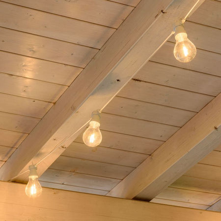 Catena prolungabile, lampadine con filamenti luce calda cordoniera per esterni