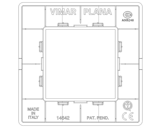 Vimar placca 2P tecnopolimero bianco per supporto montaggio su cassetta tonda