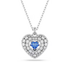 Swarovski - Collana con Pendente Hyperbola, Cuore, Blu, Placcato rodio