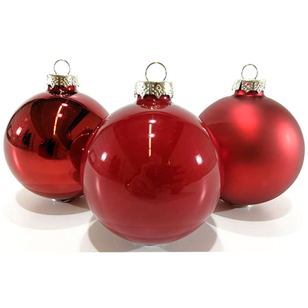 3 palline per albero di Natale in vetro Rosso da Ø10, Pendaglio Tinta Unita