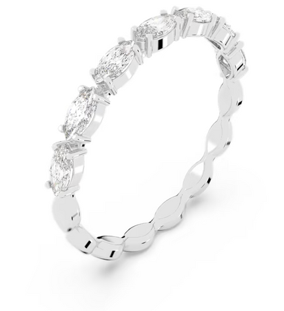 Swarovski- Anello Vittore, Taglio Marquise, Bianco, Placcato rodio