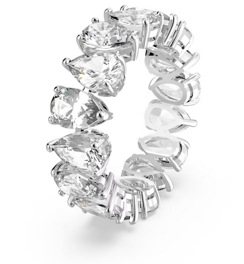 Swarovski - Anello Vittore, Taglio Drop, Bianco, Placcato rodio