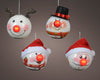 Pendaglio a forma di Babbo natale e pupazzo con Led per albero decorazione natalizia da 8.2 cm