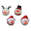 Pendaglio a forma di Babbo natale e pupazzo con Led per albero decorazione natalizia da 8.2 cm