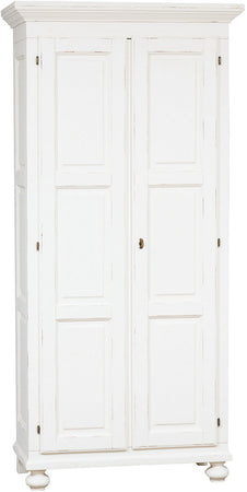 Biscottini Biscottini Armadio Country massello tiglio bianco anticato 100x50x210 Made Italy