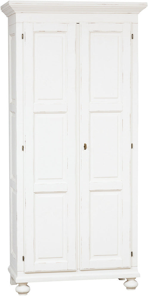 Biscottini Biscottini Armadio Country massello tiglio bianco anticato 100x50x210 Made Italy
