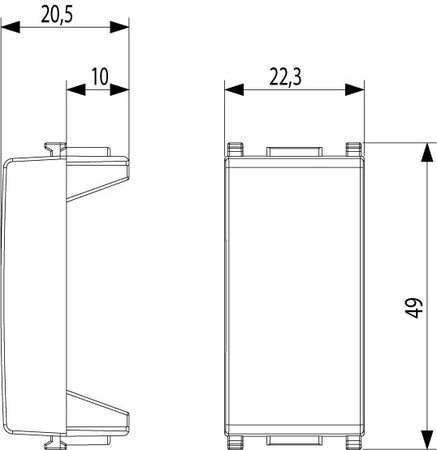 Vimar copriforo bianco 1P tasto falso - 2pz