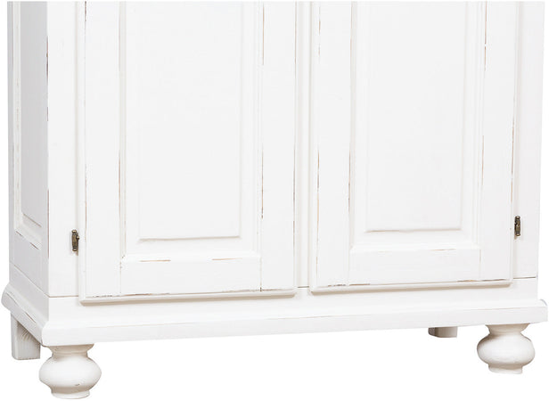 Biscottini Biscottini Armadio Country massello tiglio bianco anticato 100x50x210 Made Italy
