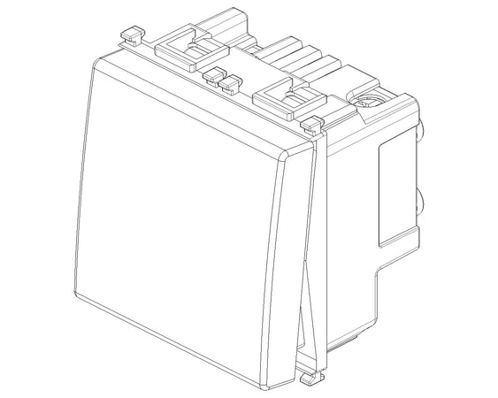 Vimar Pulsante 2 moduli 1P NO 10A 250V per lampada E10 10x28mm 1W max a targhetta illuminabile