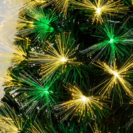 Albero di natale in fibre ottiche bianco caldo e RGB da interno con vaso