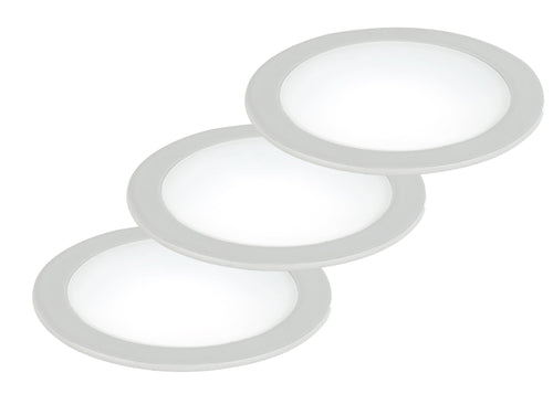 Kit 3 Faretti a Incasso Tondi Alluminio Bianco Led 10 watt Luce Naturale