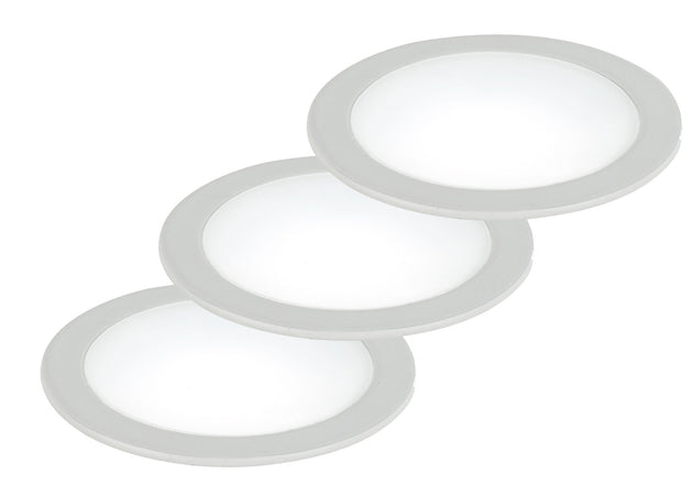 Kit 3 Faretti a Incasso Tondi Alluminio Bianco Led 10 watt Luce Naturale