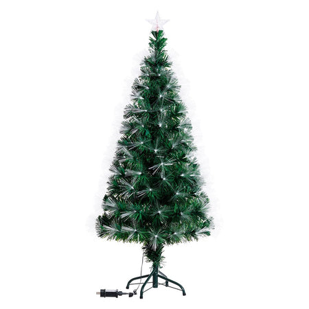 Albero di natale in fibre ottiche bianco caldo e RGB da interno con vaso