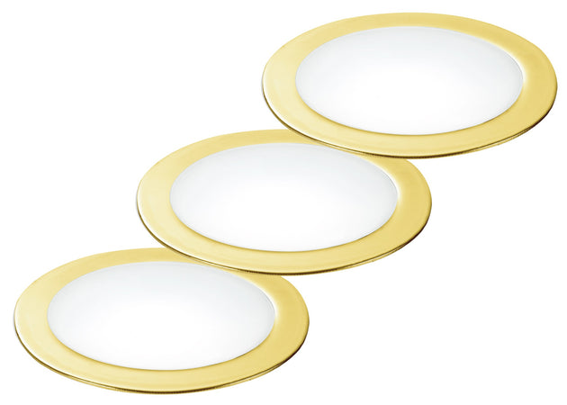 Kit 3 Faretti a Incasso Cartongesso Tondi Alluminio Oro Led 10 watt Luce Naturale