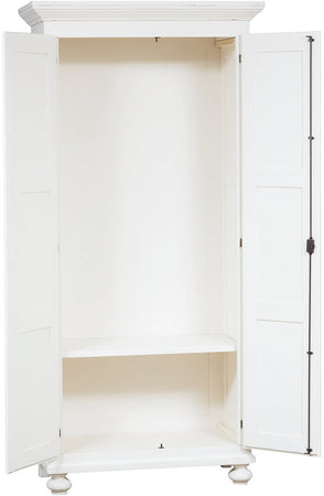 Biscottini Biscottini Armadio Country massello tiglio bianco anticato 100x50x210 Made Italy