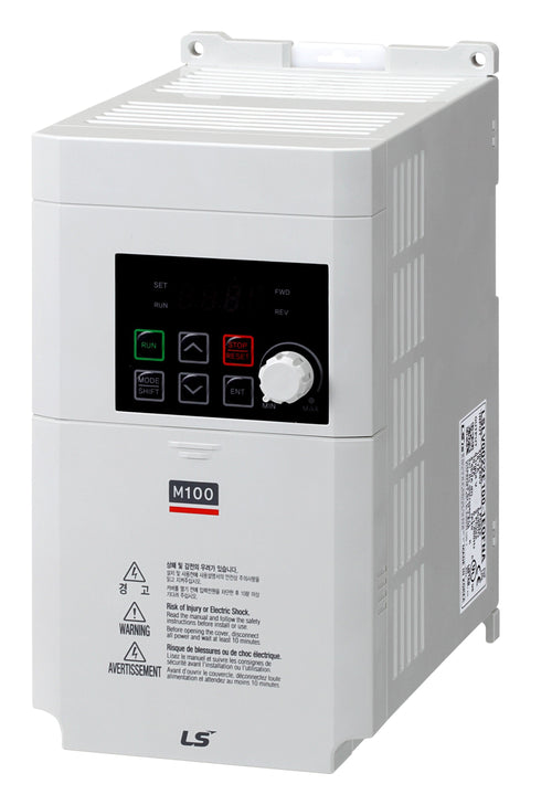 Inverter 1x200-240Vac, 0.75kW - 4.2A HD, Advanced I/O FB, IP20, EMC Filter C2, LED Keypad, Modbus Com LS Electric
