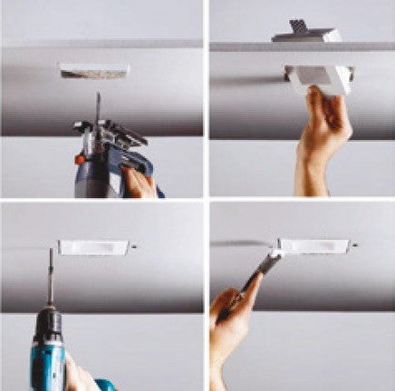 Incasso Soffitto Ribassato Faretto Scomparsa Quadrato Gesso Verniciabile GU10