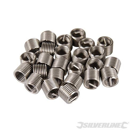Kit filettatura inserti elicoidali per filiera 25pezzi in acciaio Silverline Silverline
