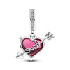Pandora - Charm Pendente Cuore con Freccia Vetro di Murano