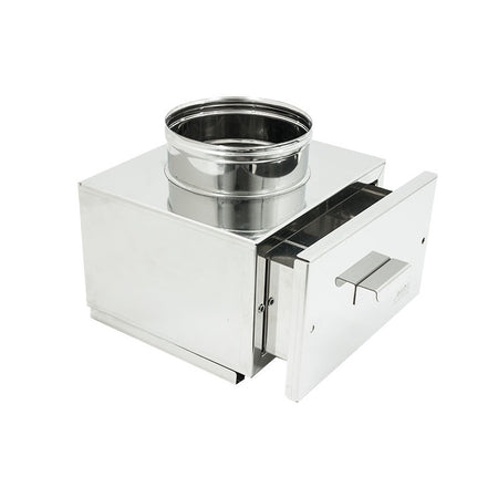 Camera raccolta ceneri DI 100 - DE 150mm per tubo doppia parete in acciaio inox