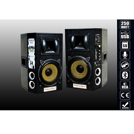 Casse Bluetooth Amplificate Karaoke Woofer Sound Musica 1400 W Maxtech Cx-2s10u
